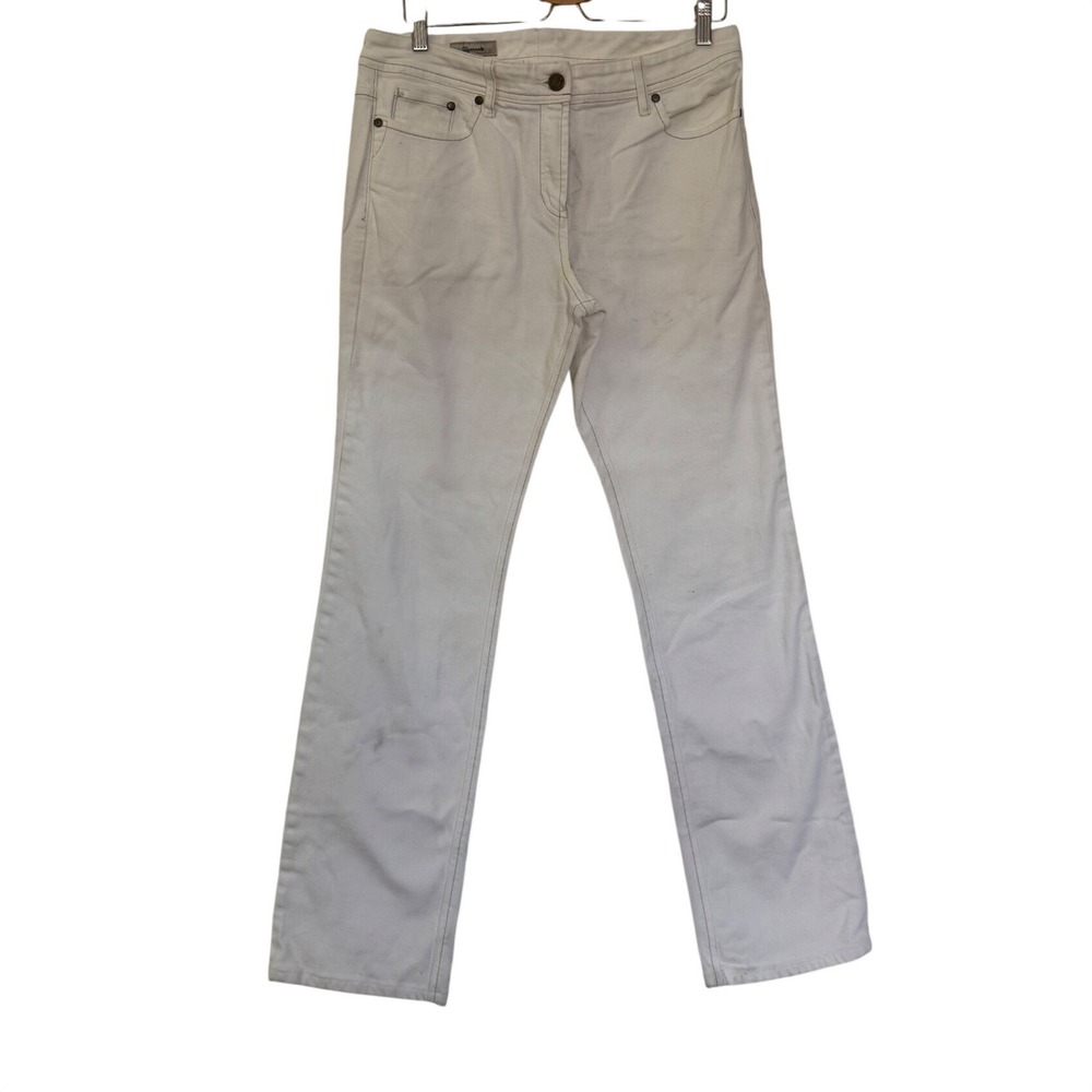 Faconnable White Straight Leg Denim Jeans Womens Size 10 Made in Macau